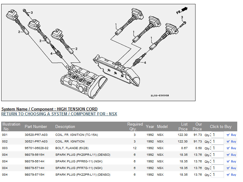 Coil Packs Locations NSX Prime